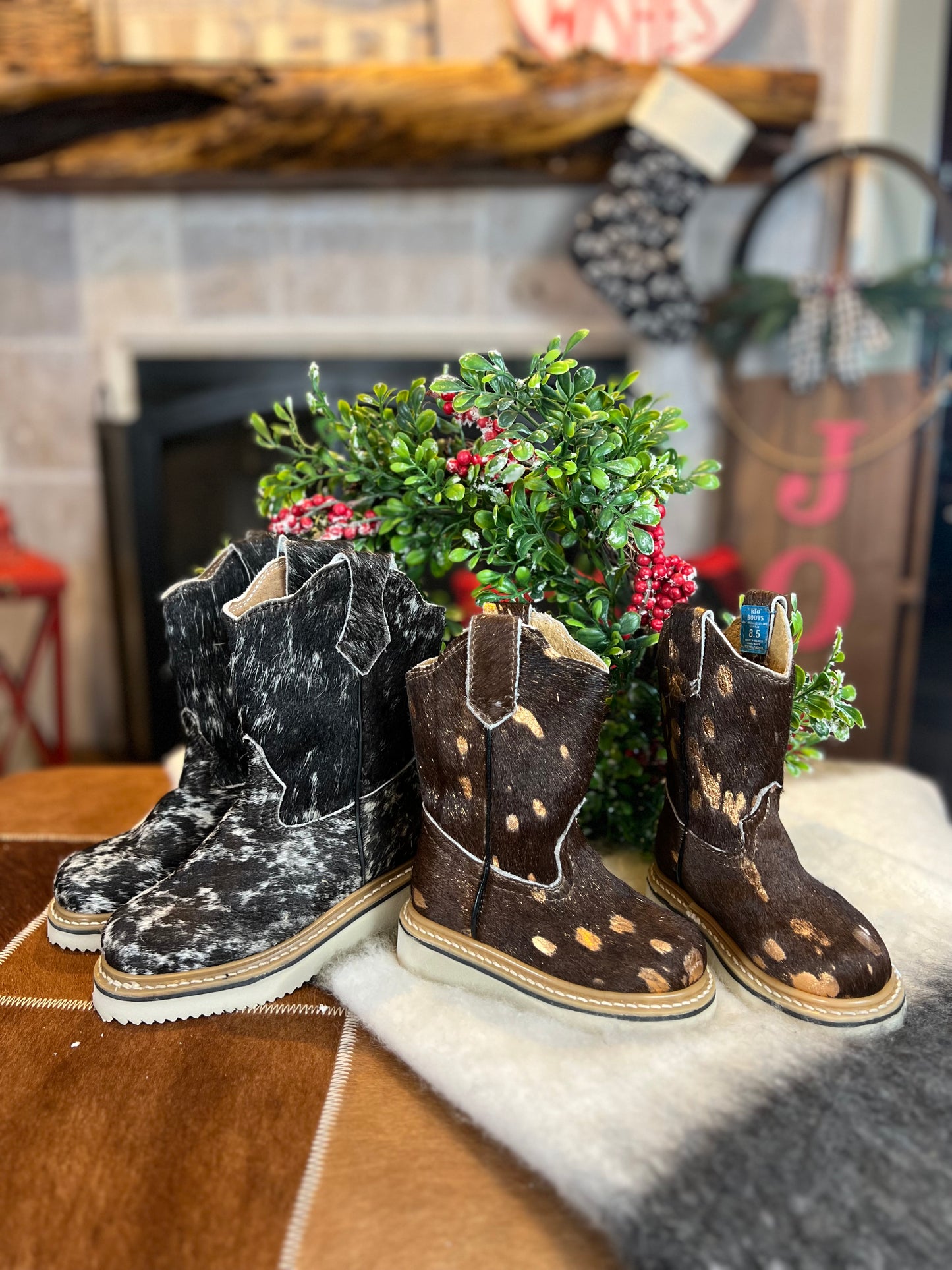 Copper Acid Wash Cowhide YOUTH Boot