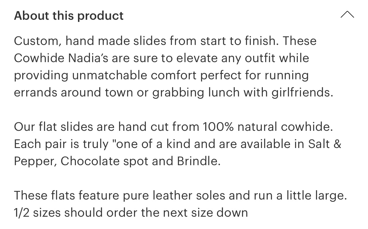Nadia Cowhide Slides *Brindle