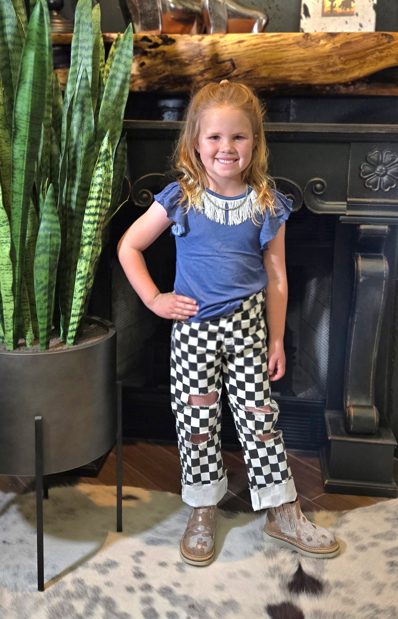 Checkered Kids Pants