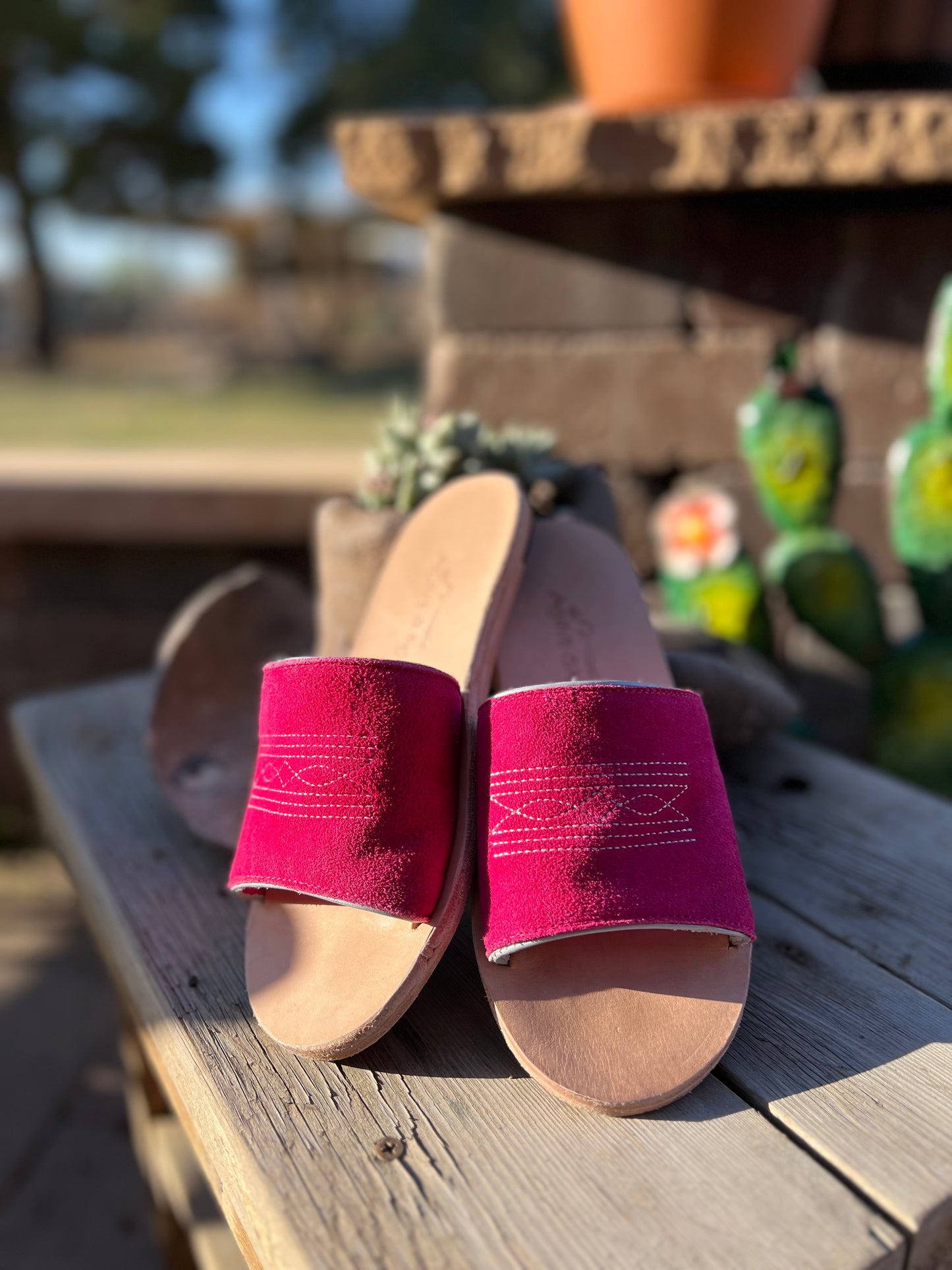 PINK Suede Bootstitch Slide