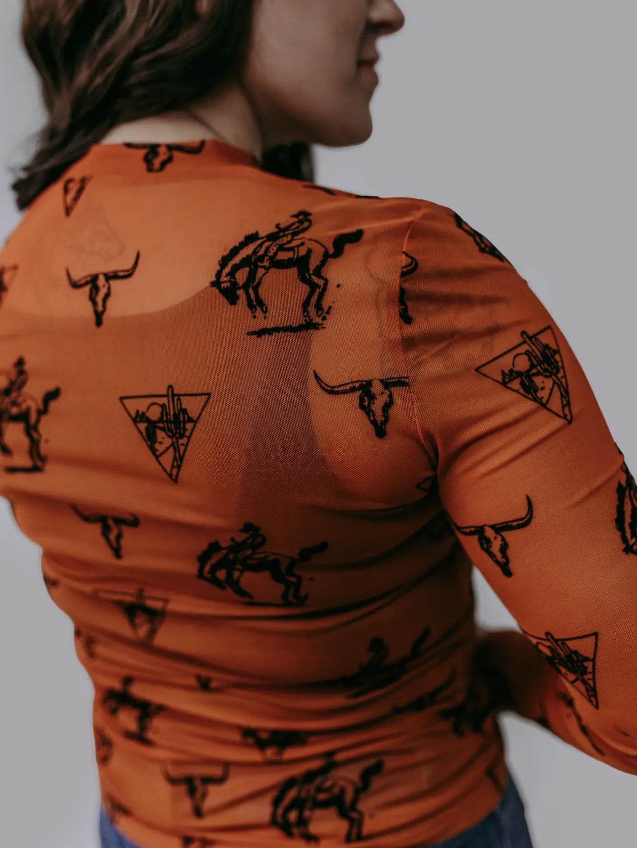 Southern Soul Velvet Mesh Top