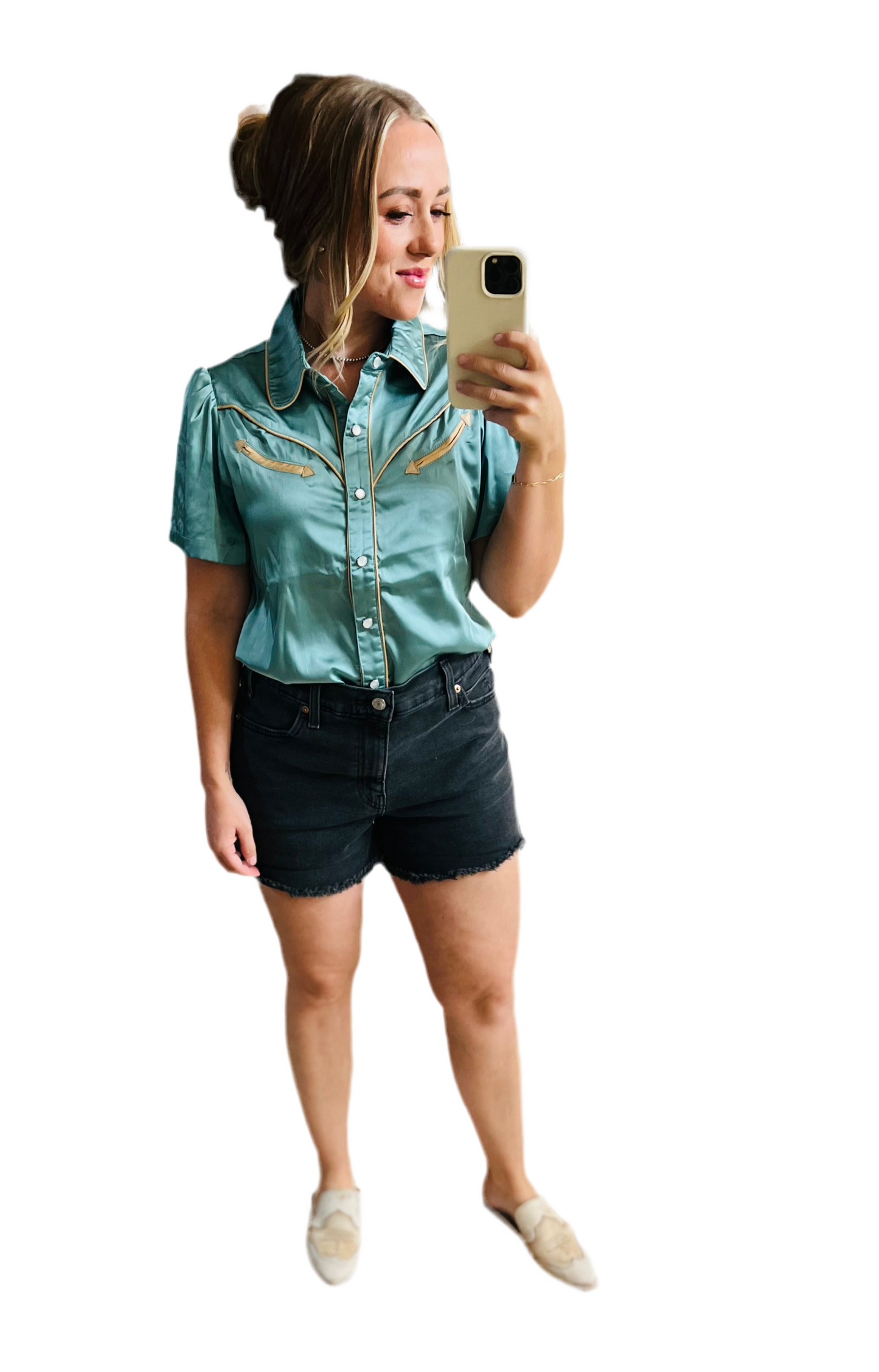 Satin Western Short Sleeve