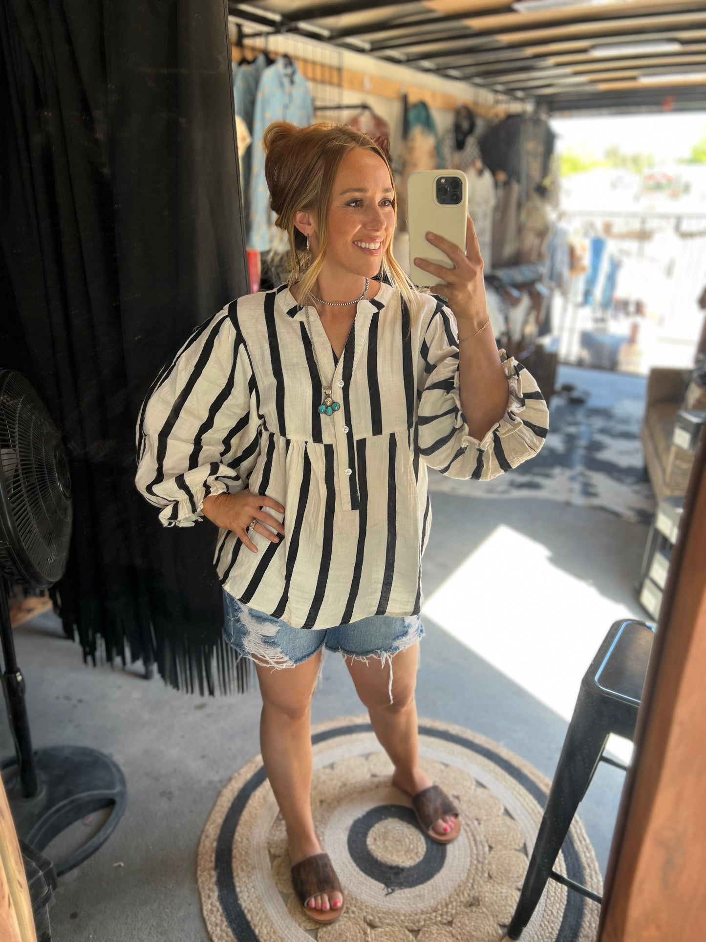 Striped Bubble Blouse
