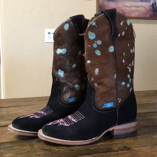 Pink Stitch Turquoise Acid Wash