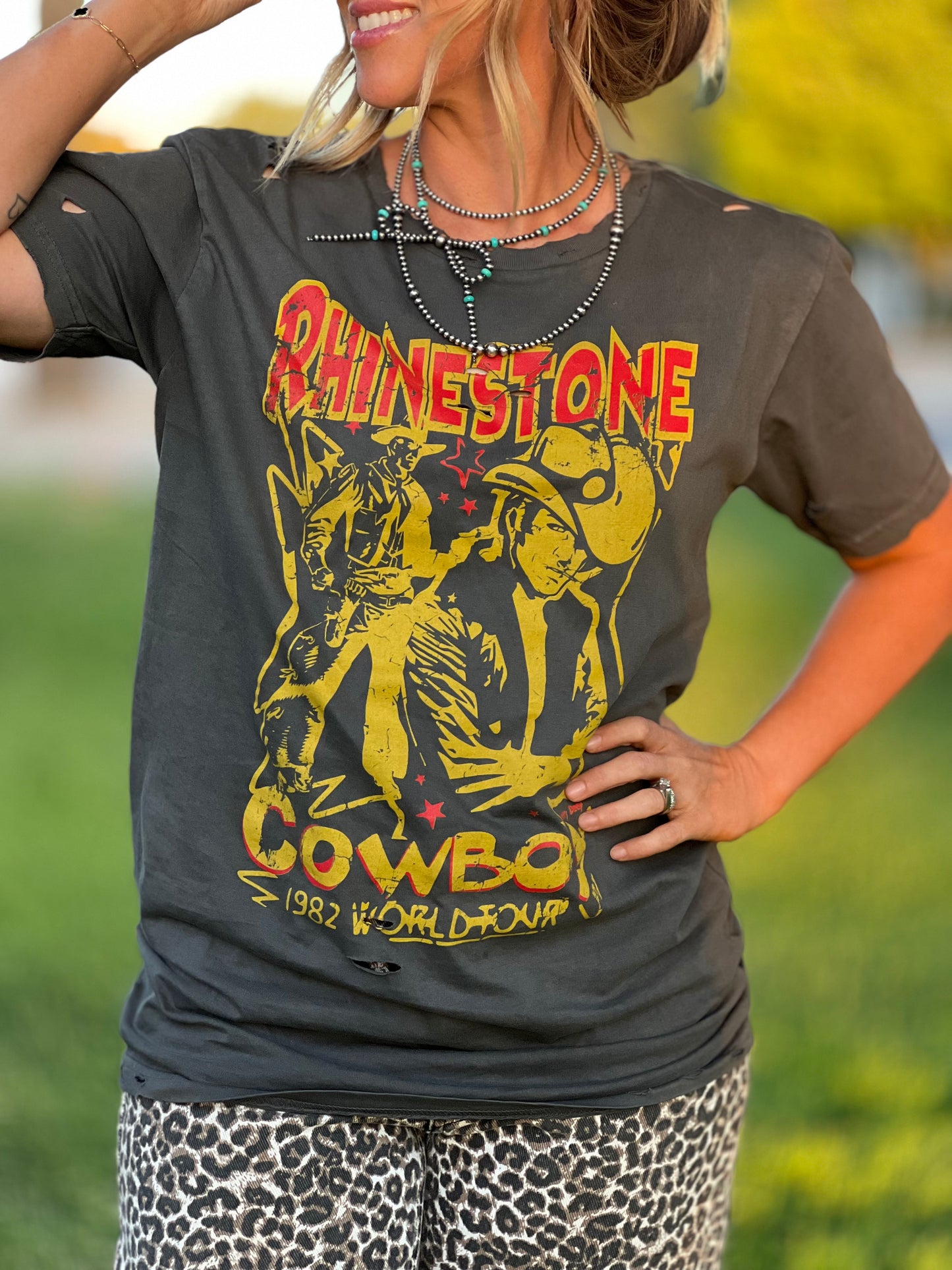 Rhinestone Cowboy Tattered Tee