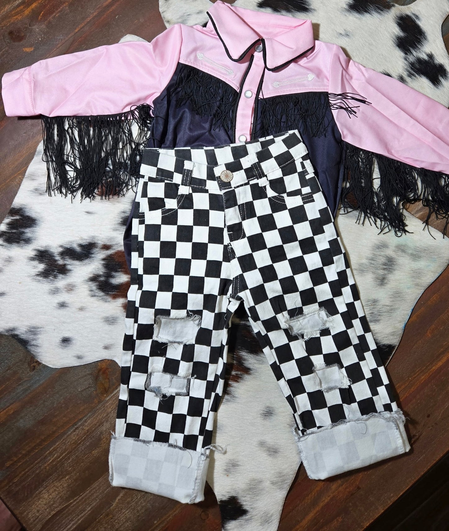 Checkered Kids Pants