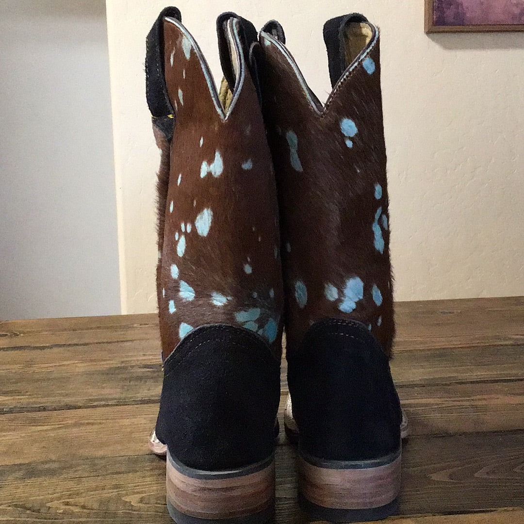 Pink Stitch Turquoise Acid Wash