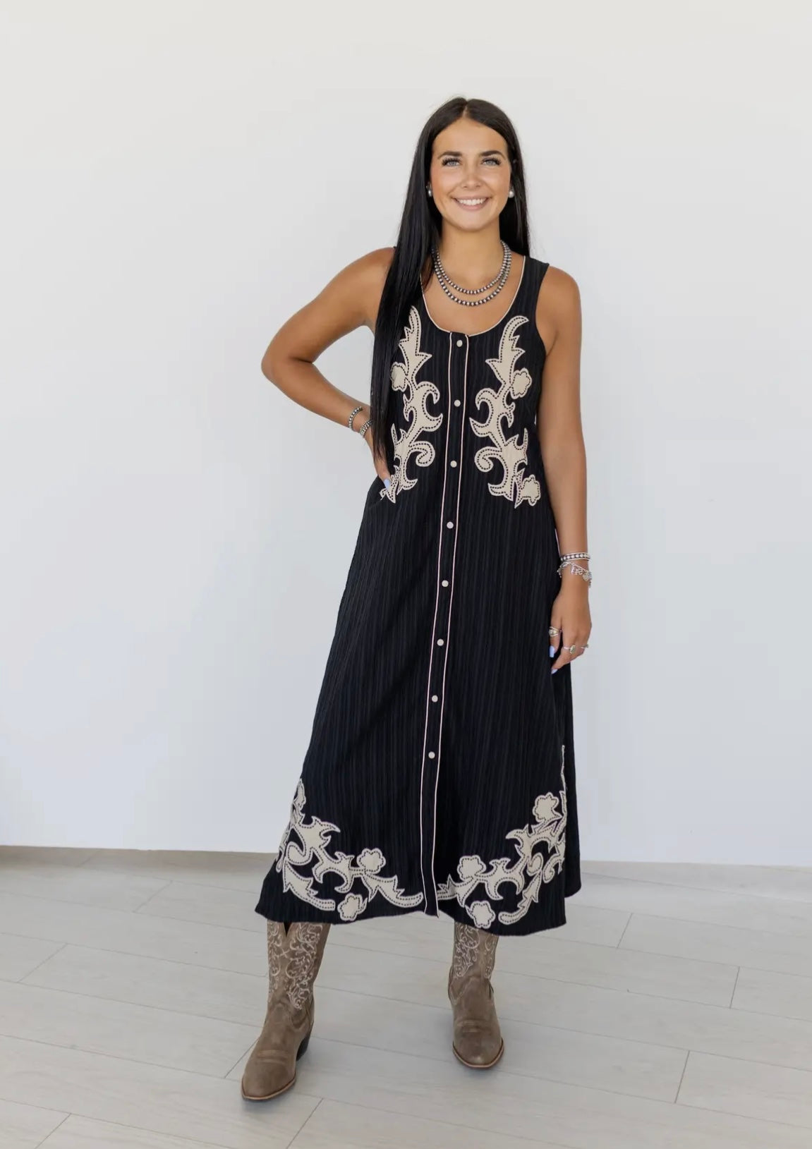 Western Flair Appliqué Dress