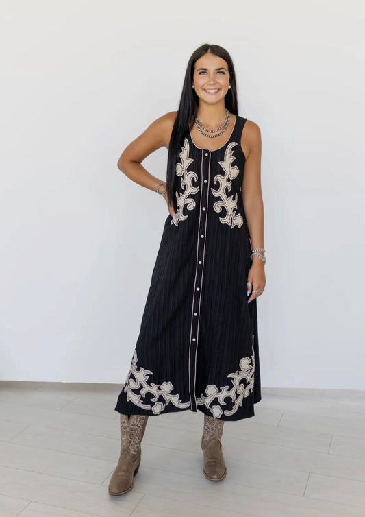 Western Flair Appliqué Dress