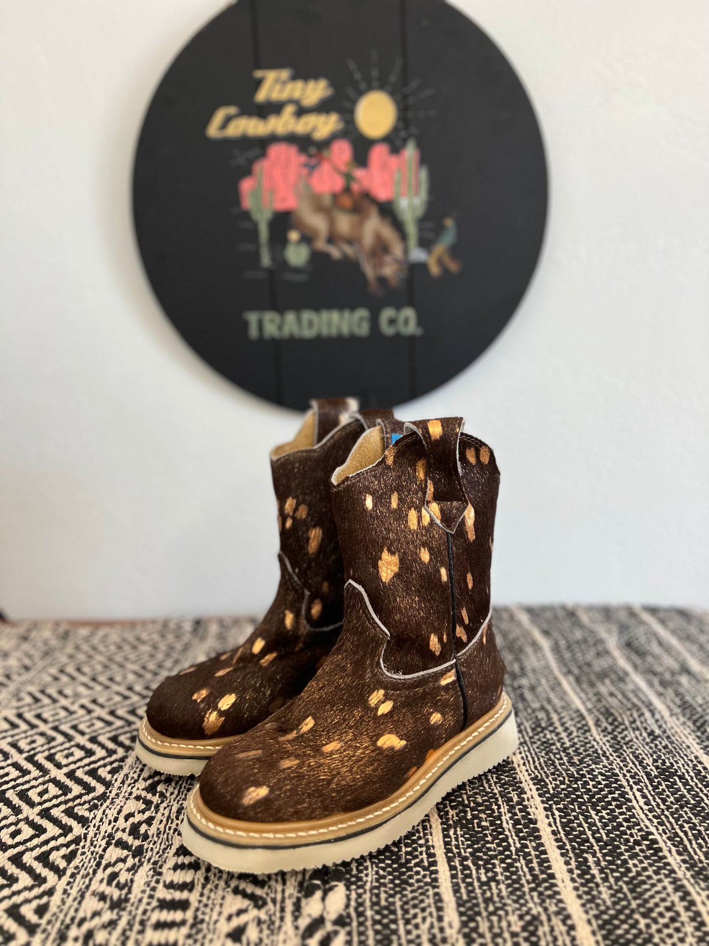 Copper Acid Wash Cowhide YOUTH Boot
