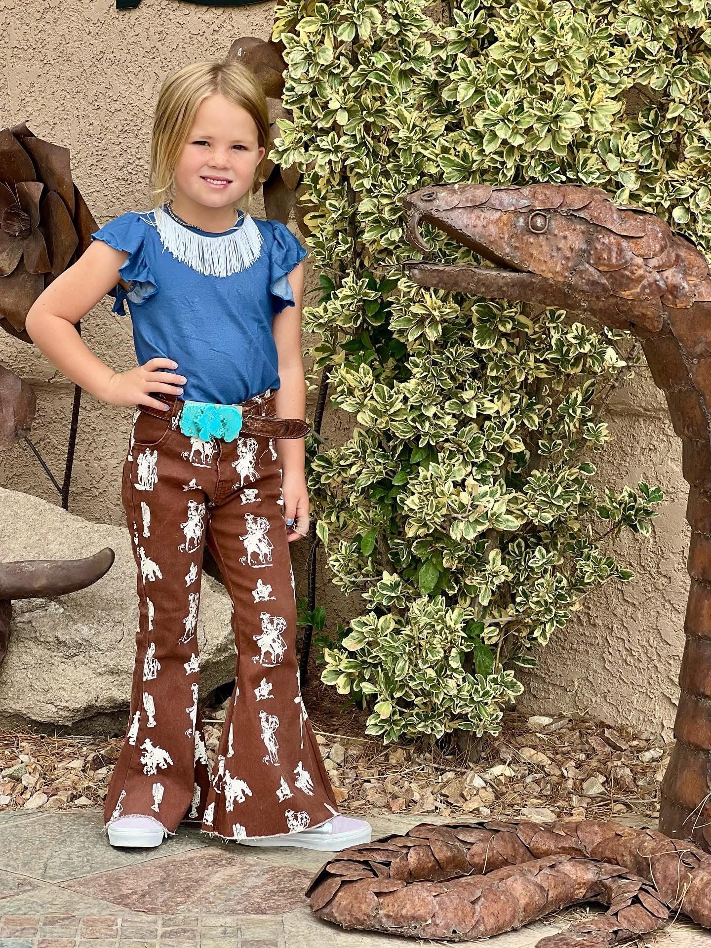 Denim Fringe Youth Tee