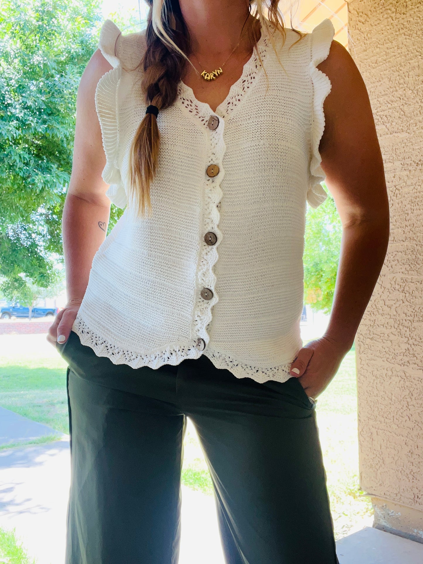 Ruffle Button Up Blouse