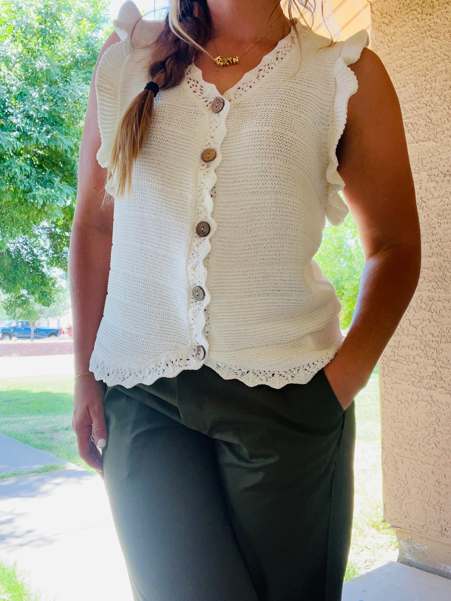 Ruffle Button Up Blouse