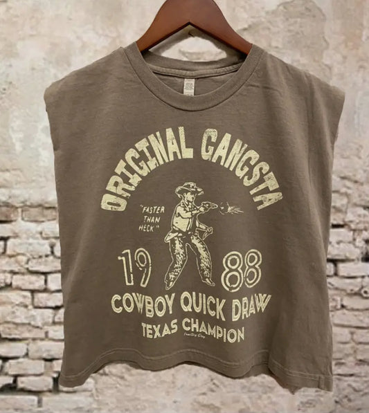 Original Gangsta Crop Muscle Tee