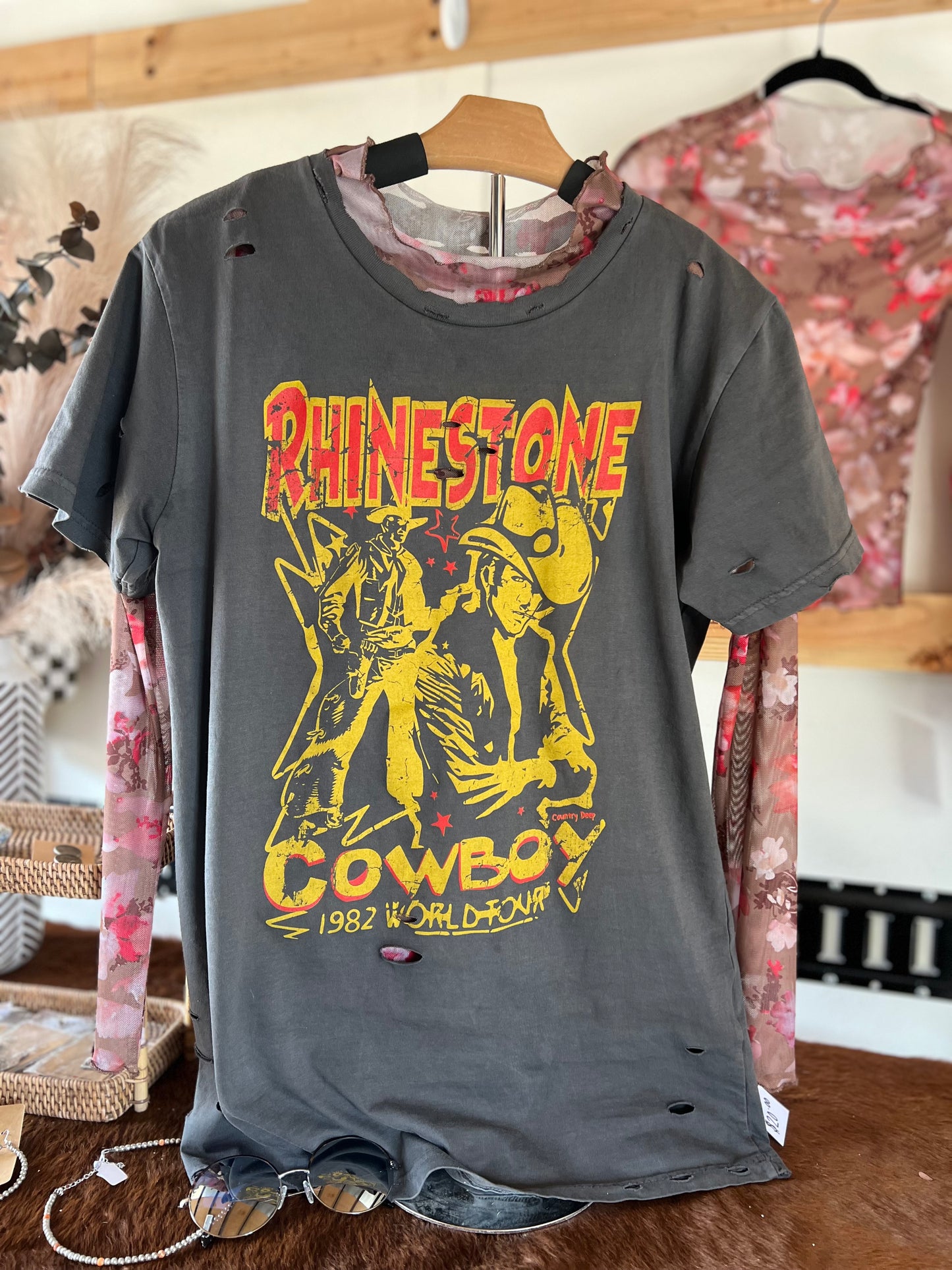 Rhinestone Cowboy Tattered Tee