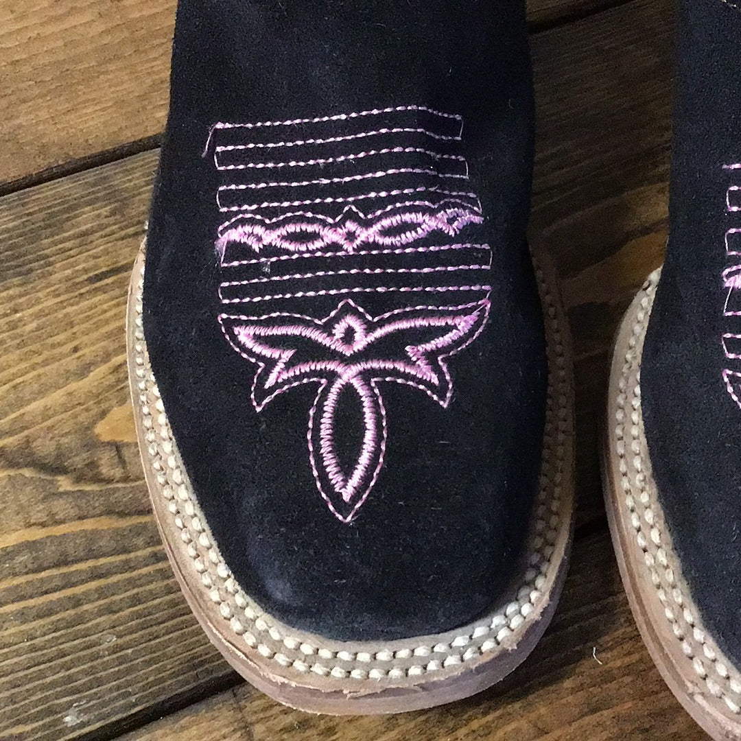 Pink Stitch Turquoise Acid Wash