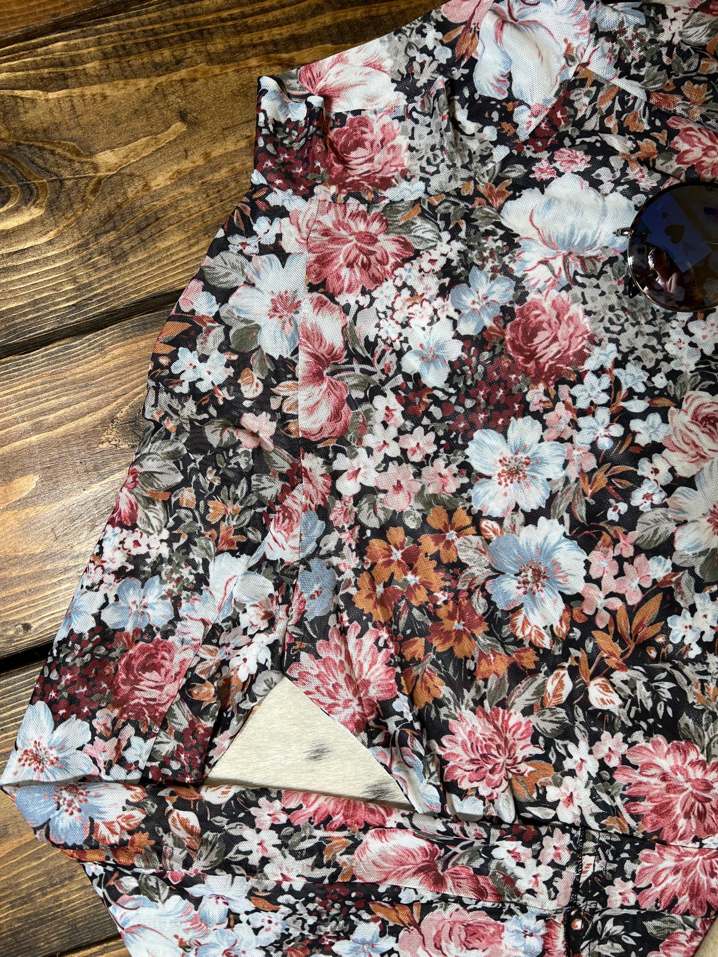 Dark Floral Mesh Longsleeve