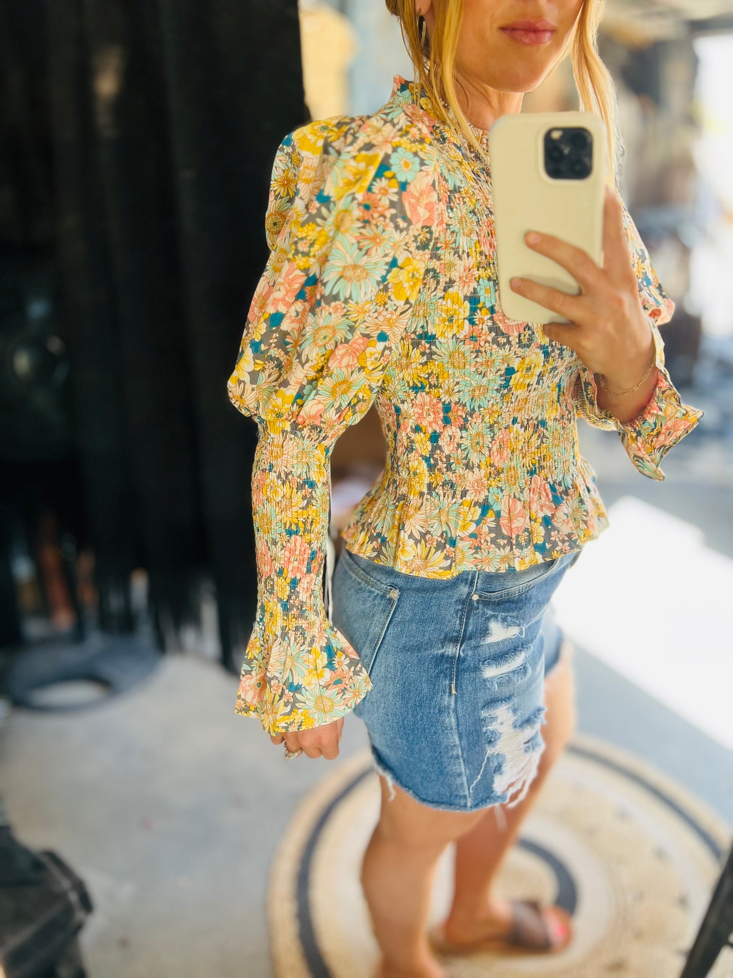 Floral Puff Sleeve Blouse