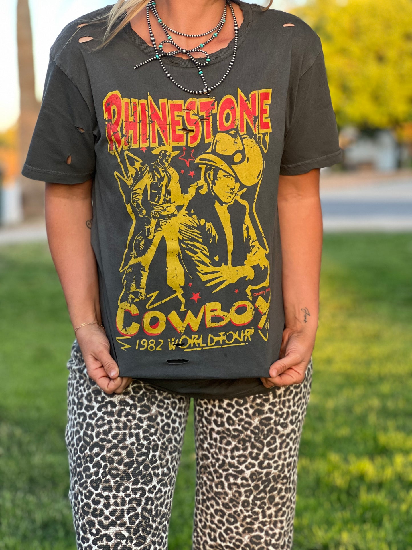 Rhinestone Cowboy Tattered Tee