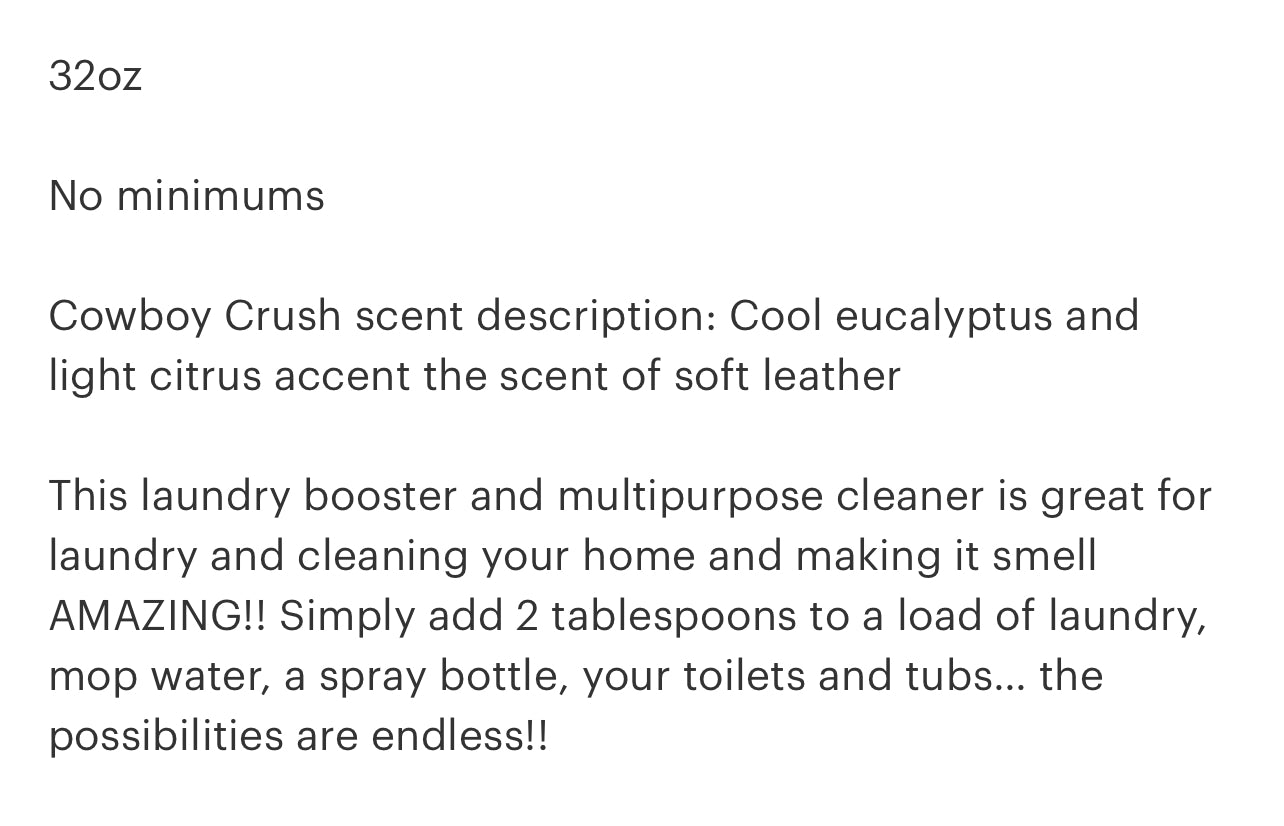 Cowboy Crush Laundry Booster & Carpet Freshener