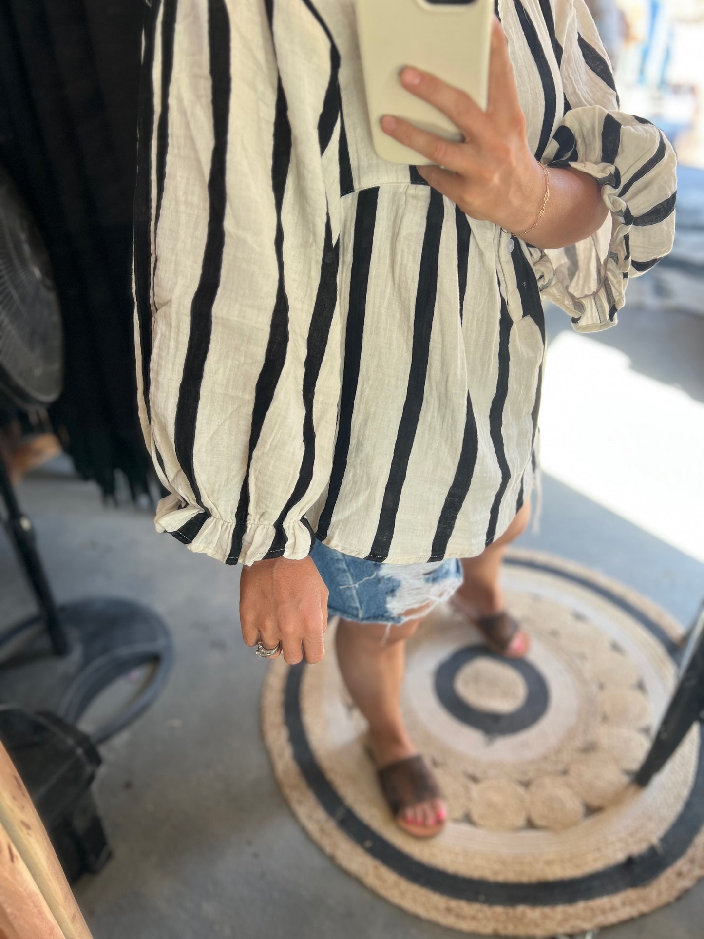 Striped Bubble Blouse