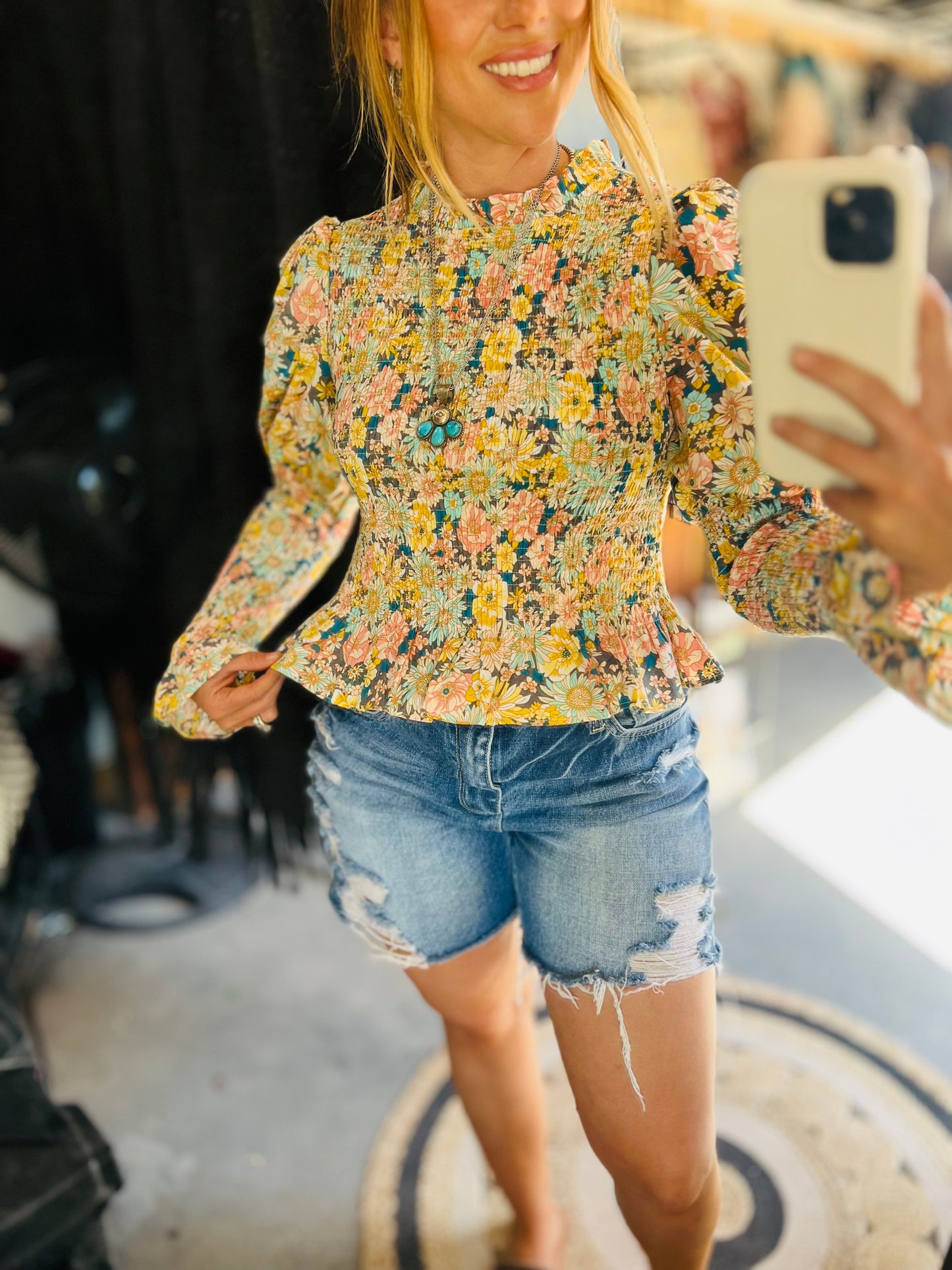 Floral Puff Sleeve Blouse