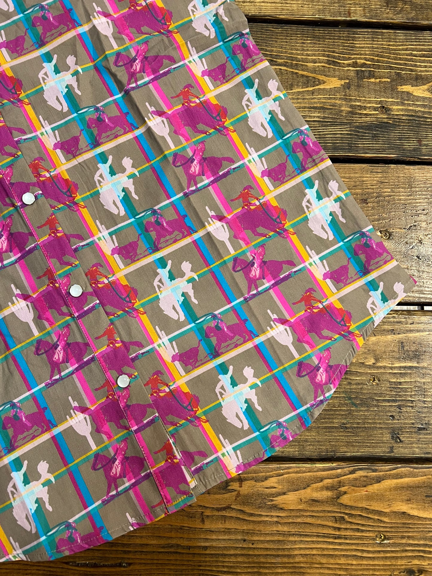 Plaid Posse Puff Sleeved Blouse