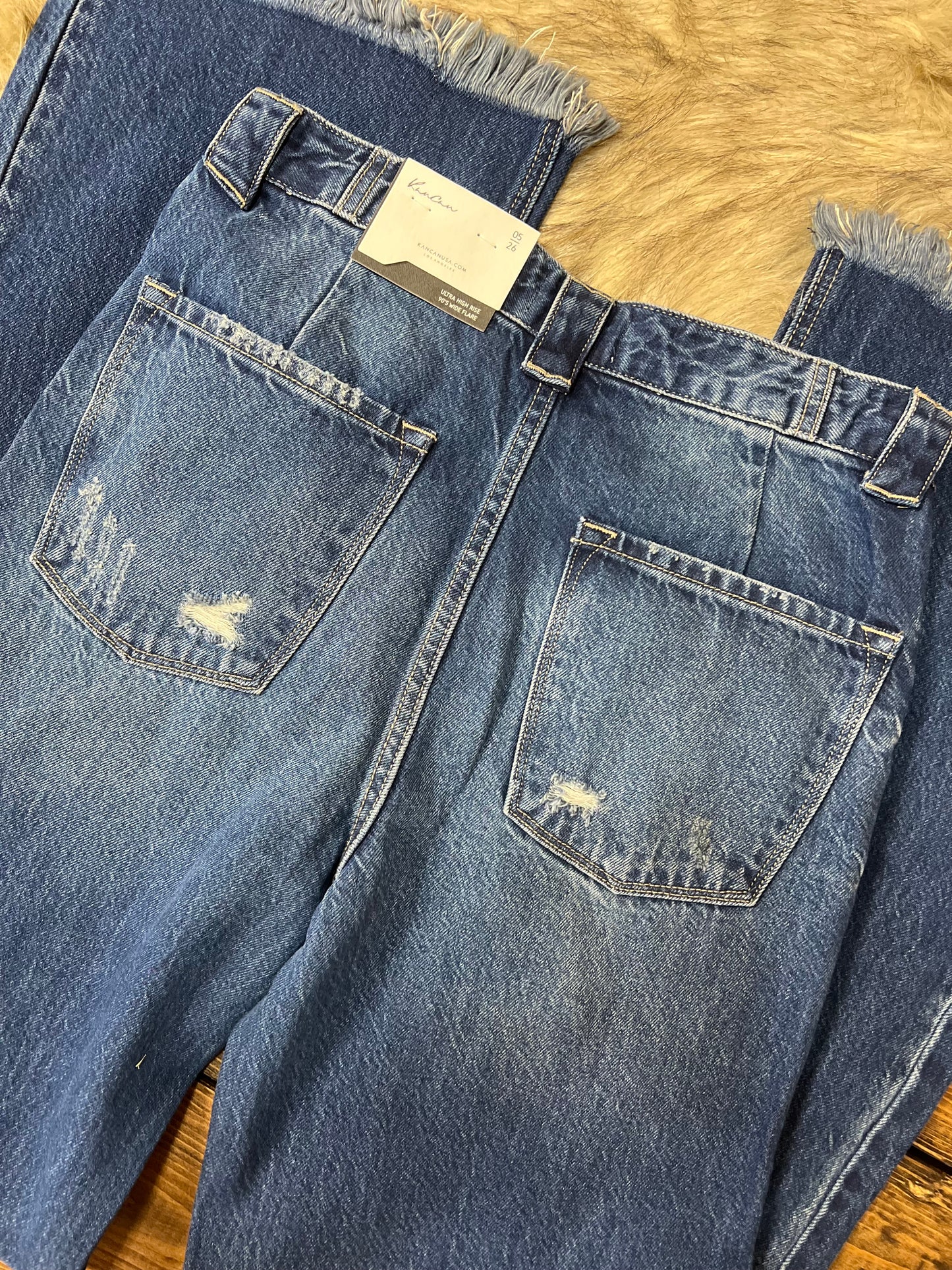 Ultra high rise- Frey Hem Flare Jean