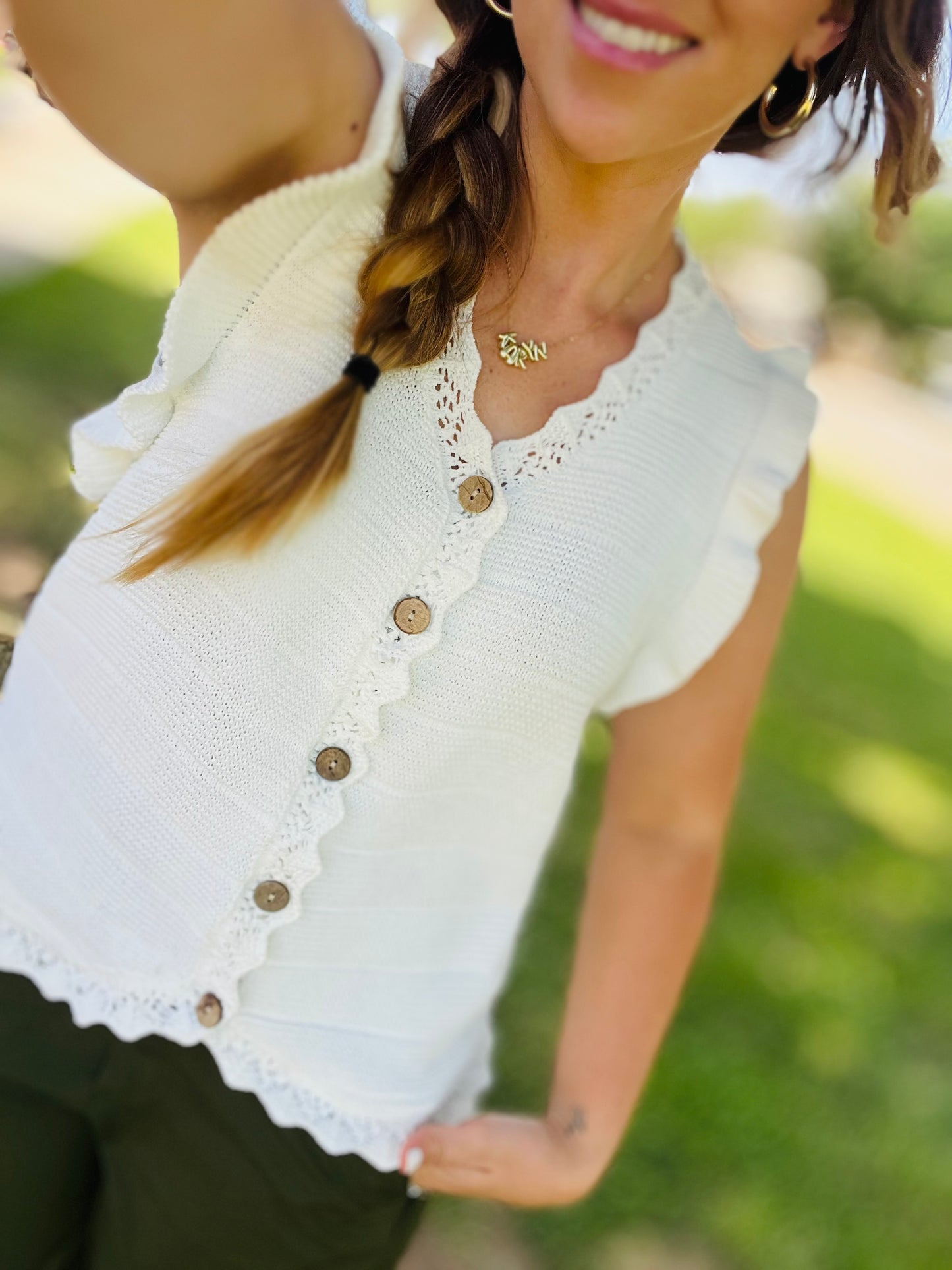 Ruffle Button Up Blouse