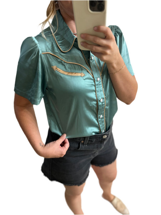 Satin Western Short Sleeve