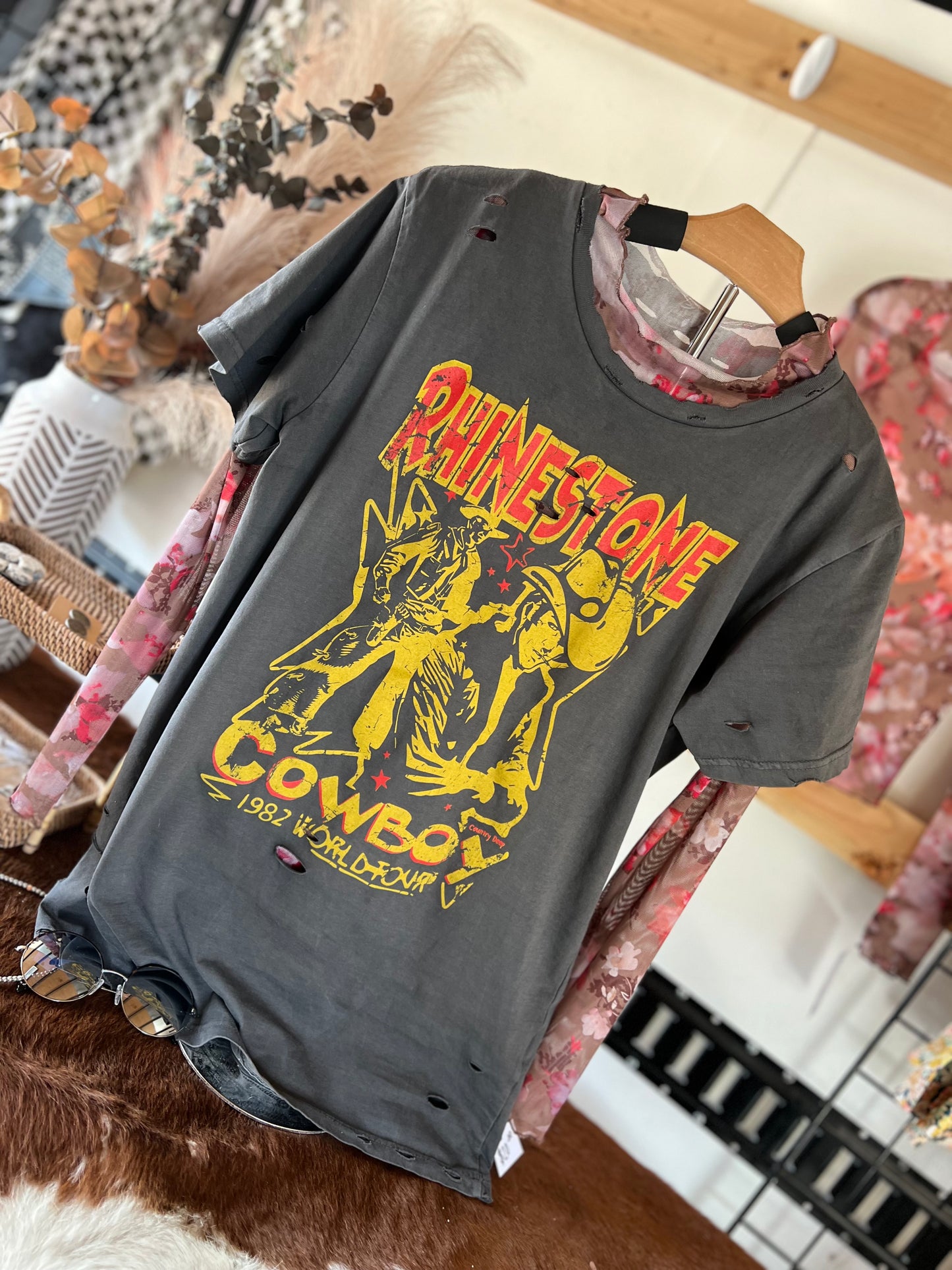 Rhinestone Cowboy Tattered Tee