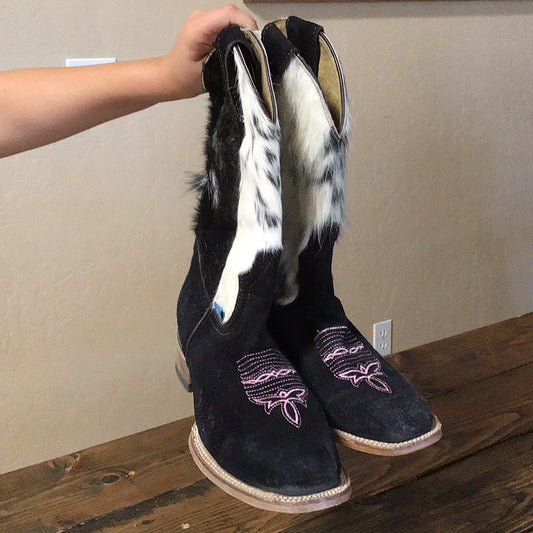 Pink Stitch Cowhide Boots ADULT