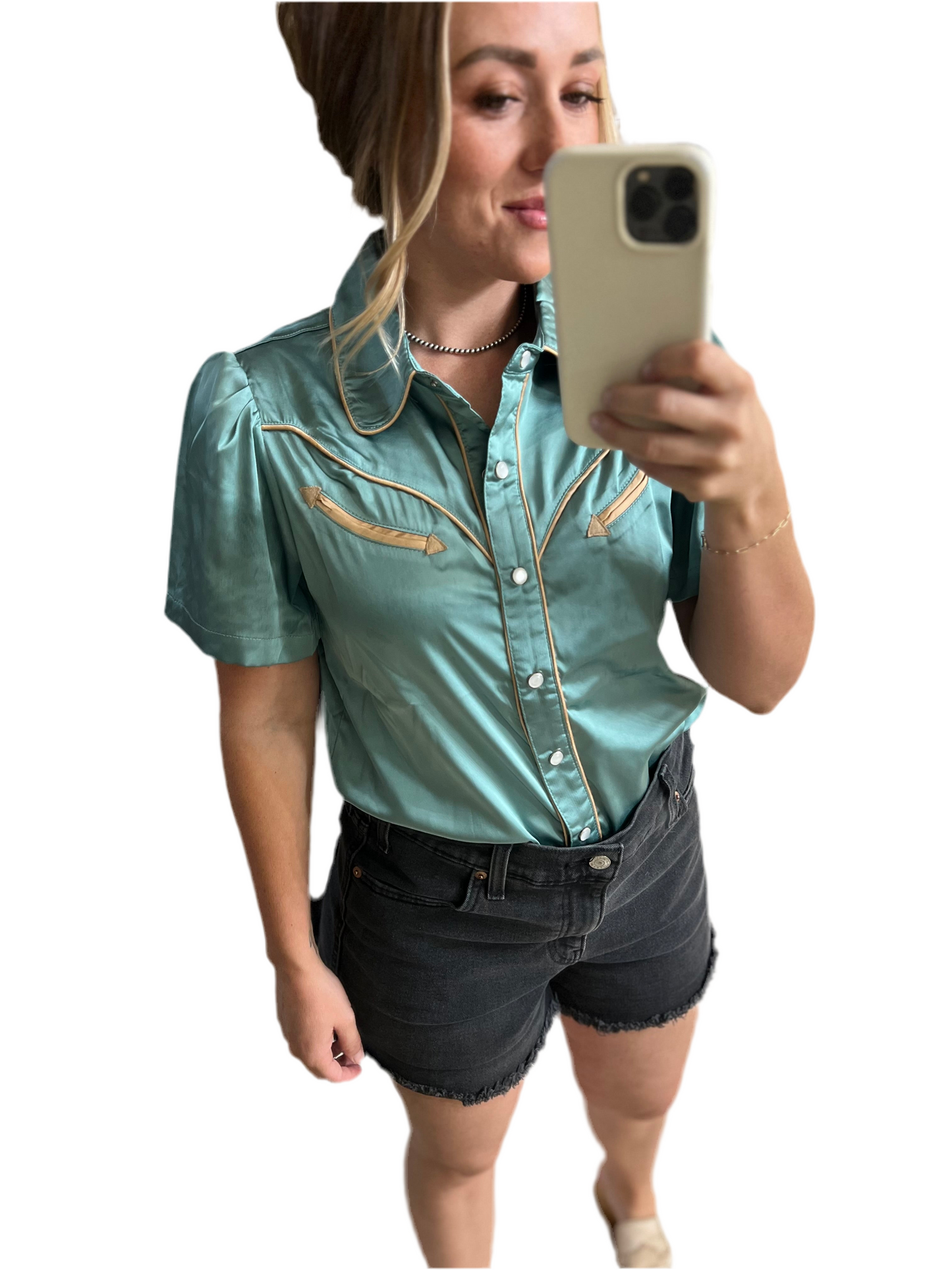 Satin Western Short Sleeve