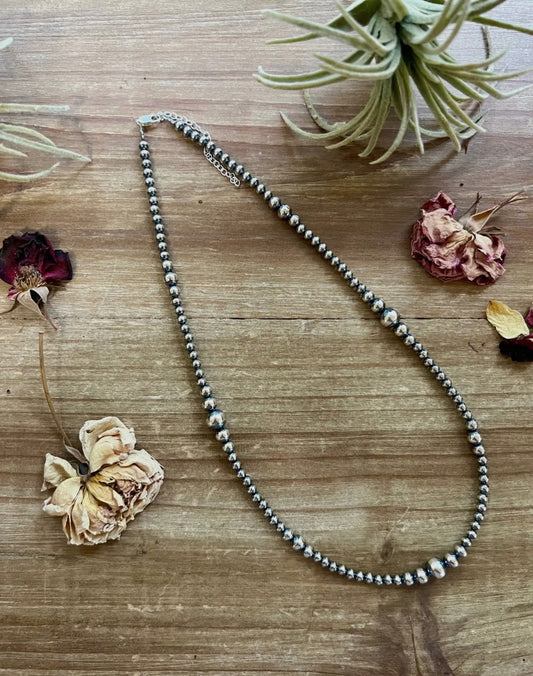 18 Inch Graduated Sterling Silver Pearls Necklace