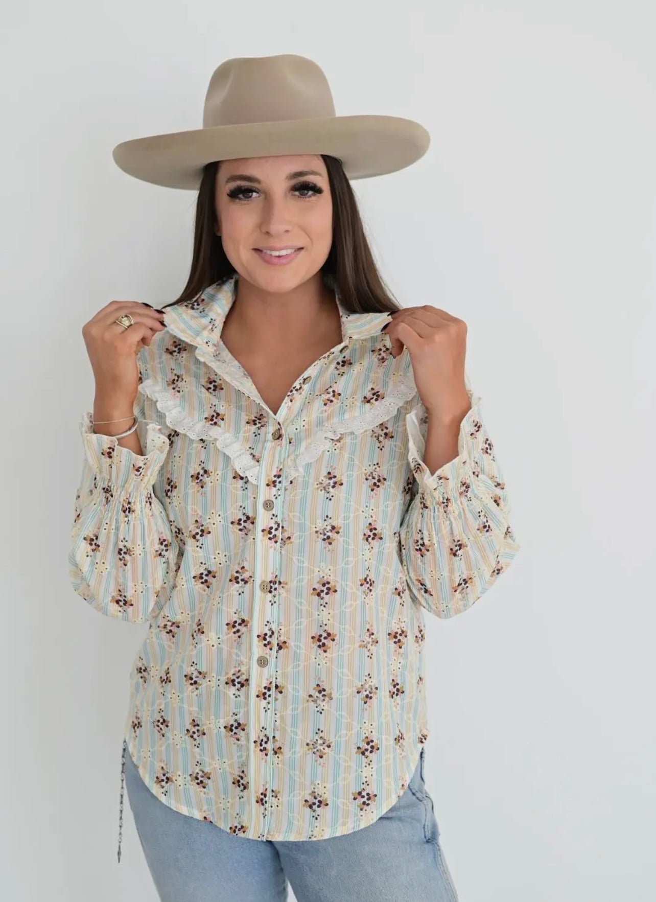 Floral Ruffle Longsleeve