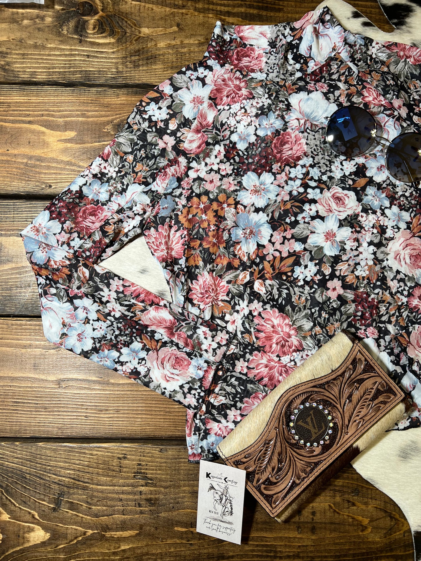 Dark Floral Mesh Longsleeve