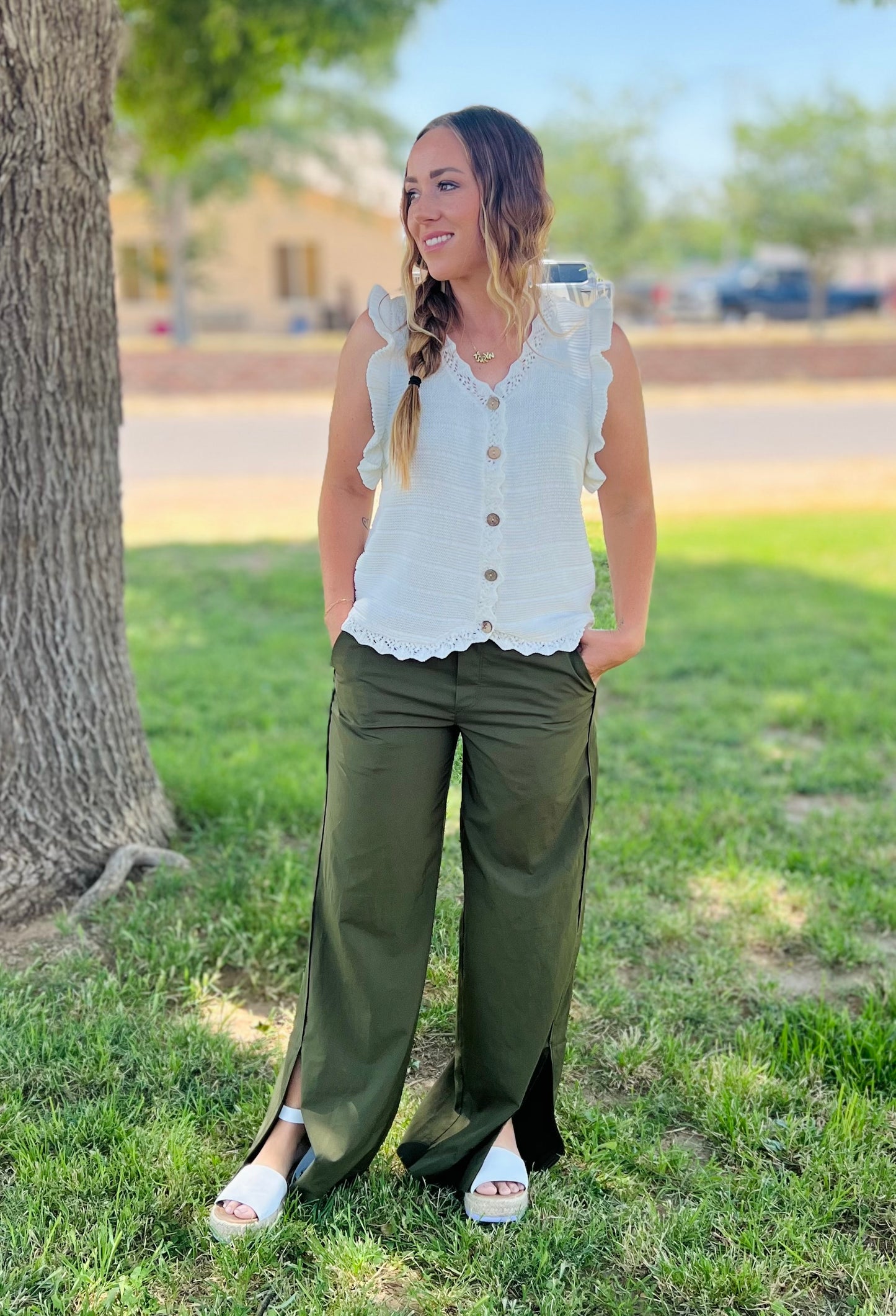 Ruffle Button Up Blouse