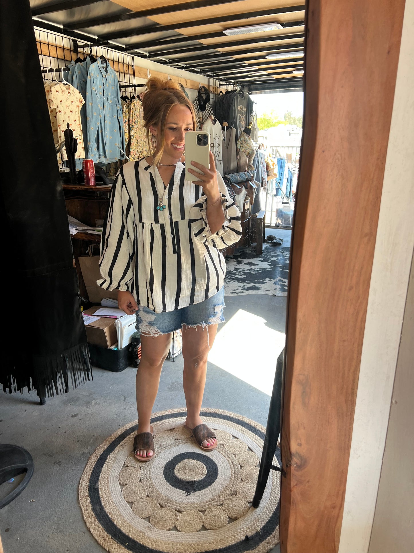 Striped Bubble Blouse