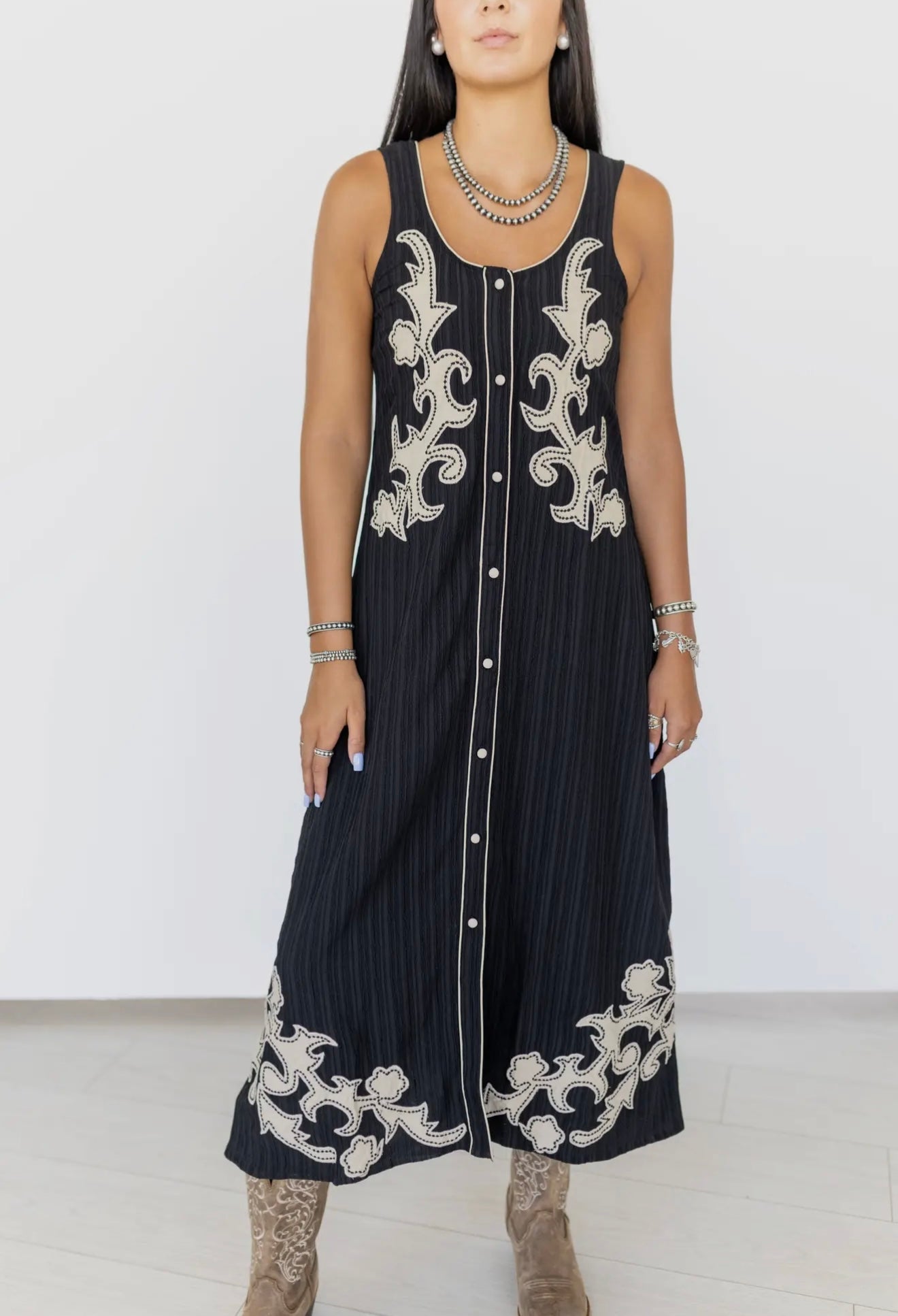 Western Flair Appliqué Dress