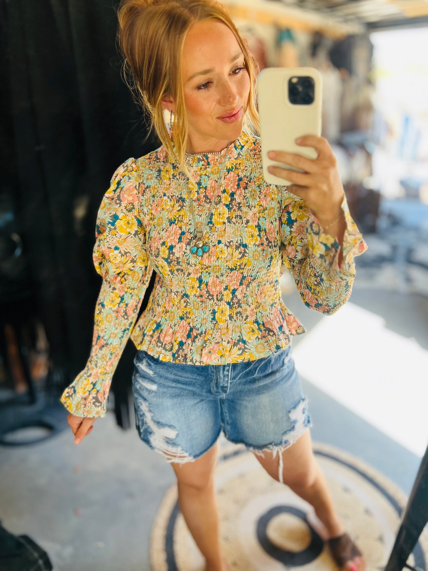 Floral Puff Sleeve Blouse