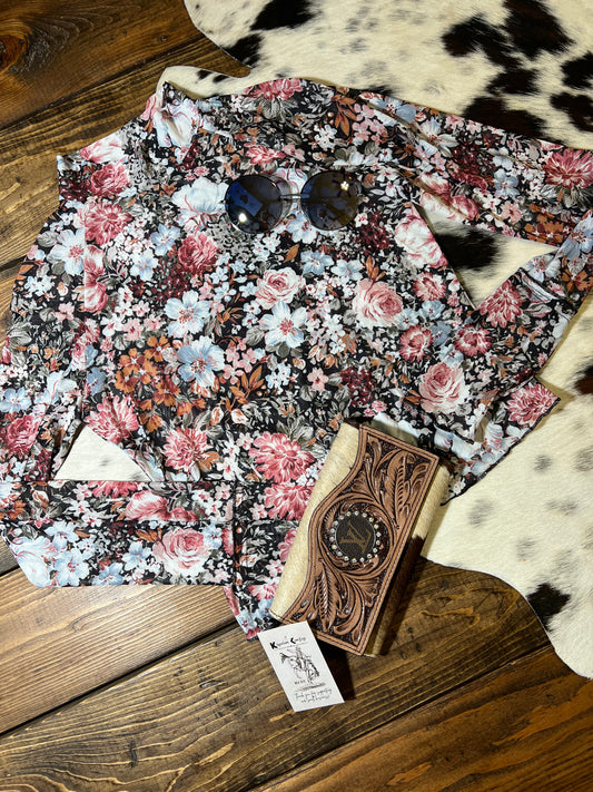 Dark Floral Mesh Longsleeve