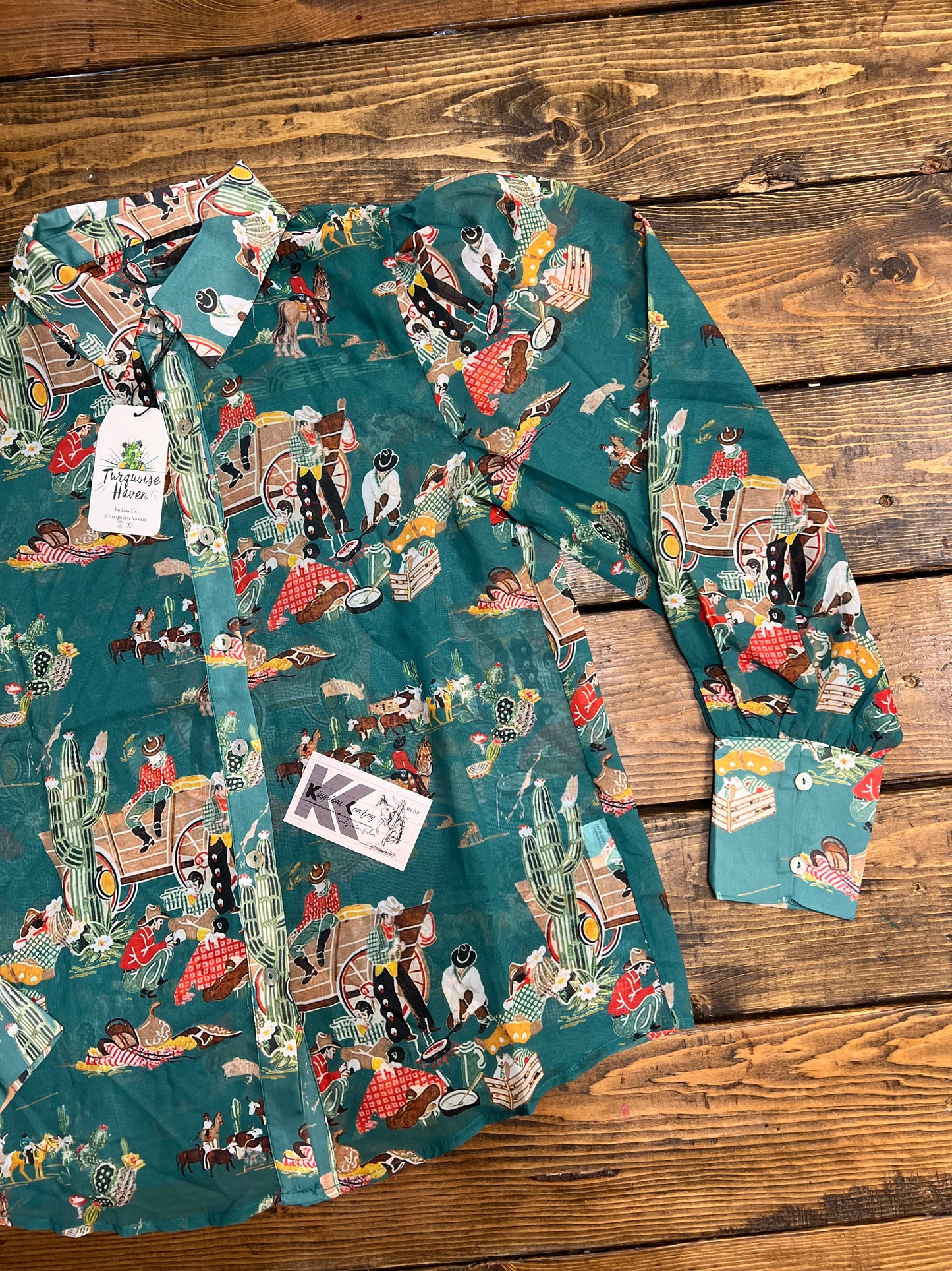 Turquoise Puff Sleeved Longsleeve